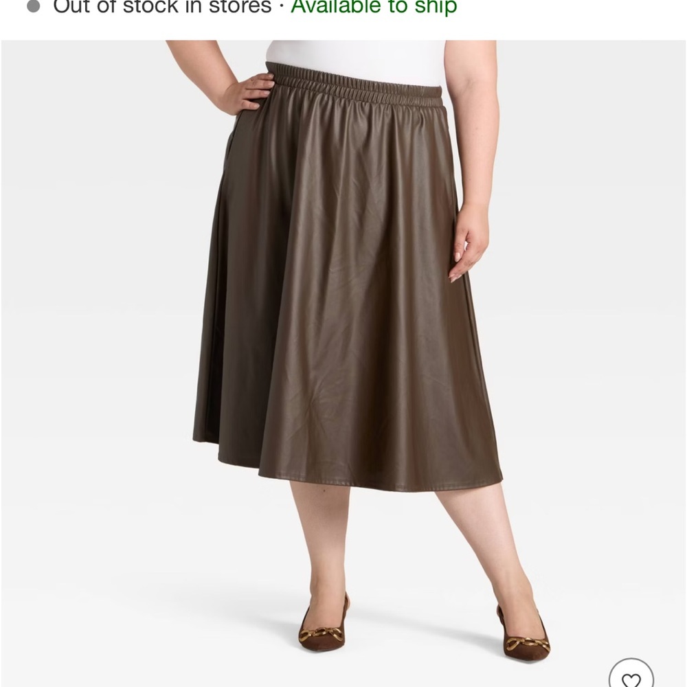 Women's Faux Leather Skirt - A New Day™ Dark Brown